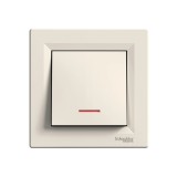 Выключатель одноклавишный с индикатором Schneider-Electric Asfora 10A 250В Кремовый